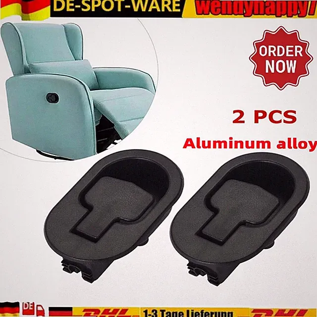 Schwarz Aluminiumlegierung Liege Stuhl Sofa Couch Release Hebel Griff Ersatz