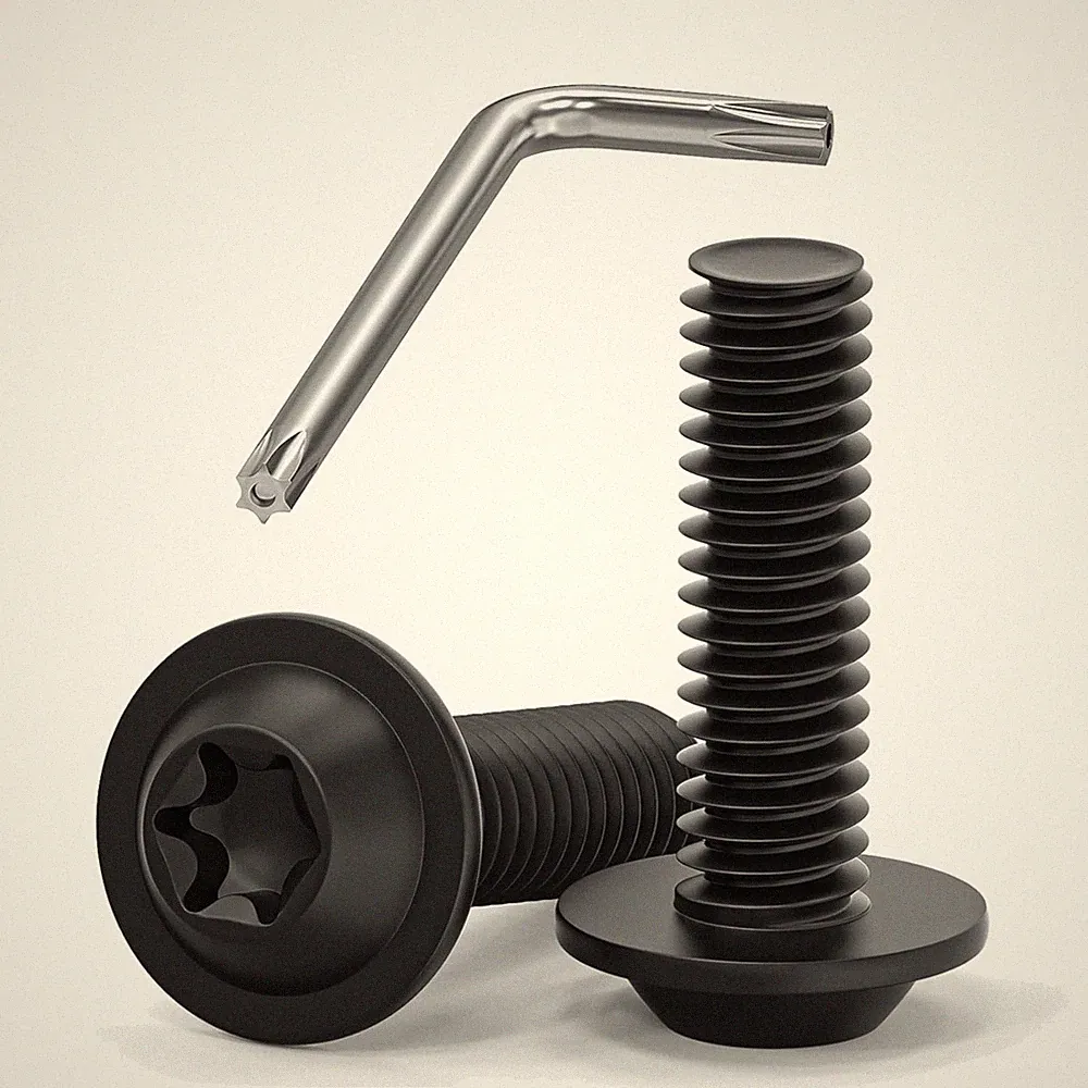 Schwarz M6 Schrauben Edelstahl Flansch Torx Möbel Verbindung 30 Stück