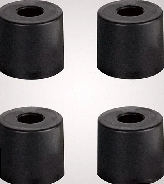 Schwarze Gummifüße M4 4 Stück 38x33 mm Möbelgleiter Schraubbar