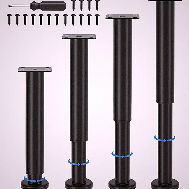 Schwarze Möbelbeine Metall 25-43cm 4 Stück für Fernsehschrank Badezimmerschrank