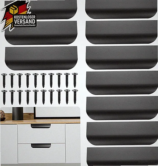 Schwarze Möbelgriffe 120mm für Küche Bad Schränke Schubladen Türen Aluminium
