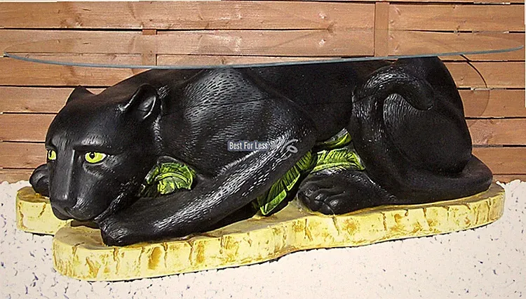 Schwarzer Panther Wohnzimmertisch Couchtisch Beistelltisch Tisch Deko Neu