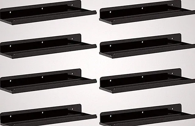 Schweberegal für Wand 8 Stück schwarz Kunststoffregal 38,1 cm Raumdeko