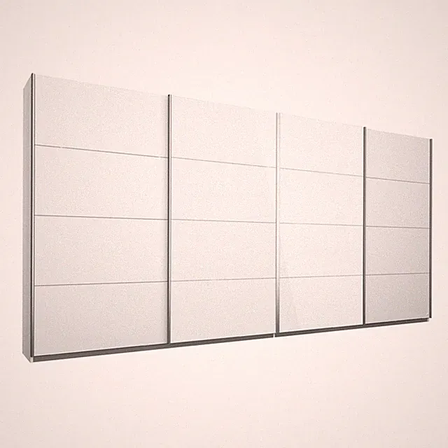 Schwebetürenschrank - Alpinweiß - Glasfront - 4 Türen - 360x211 cm