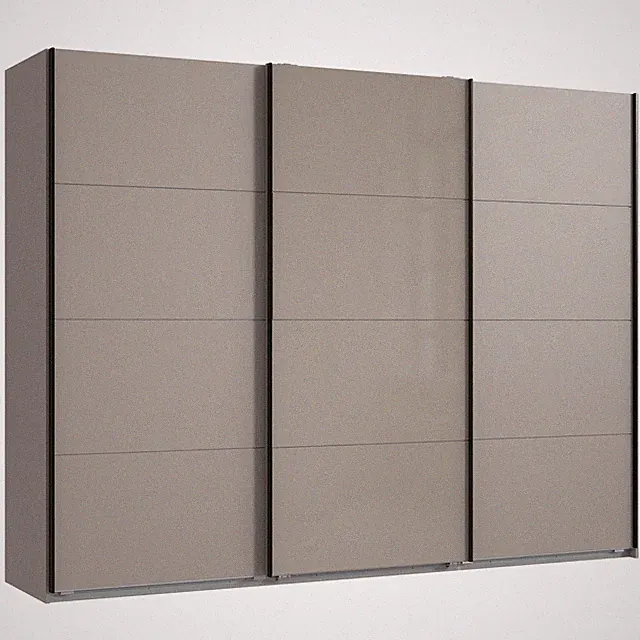 Schwebetürenschrank - saharagrau - Glasfront - 270 cm breit Kleiderschrank