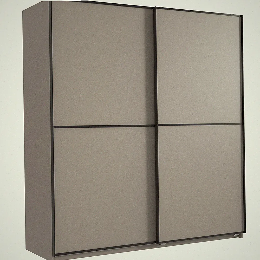 Schwebetürenschrank - saharagrau matt - 180 cm Kleiderschrank Schrank