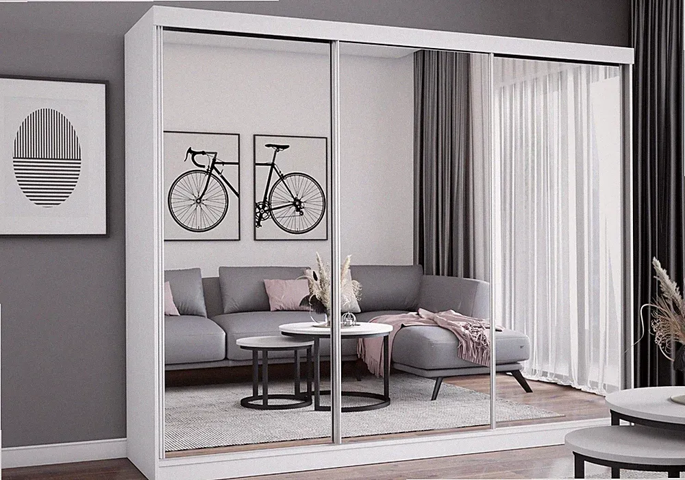Schwebetürenschrank Schrank Kleiderschrank MILAN mit Spiegel 250 cm