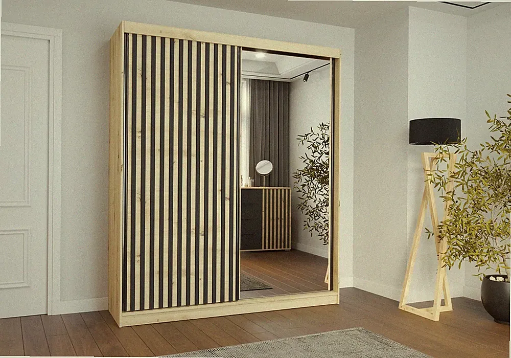 Schwebetürenschrank Schrank Kleiderschrank Spiegel WERONA L 2D 183 cm