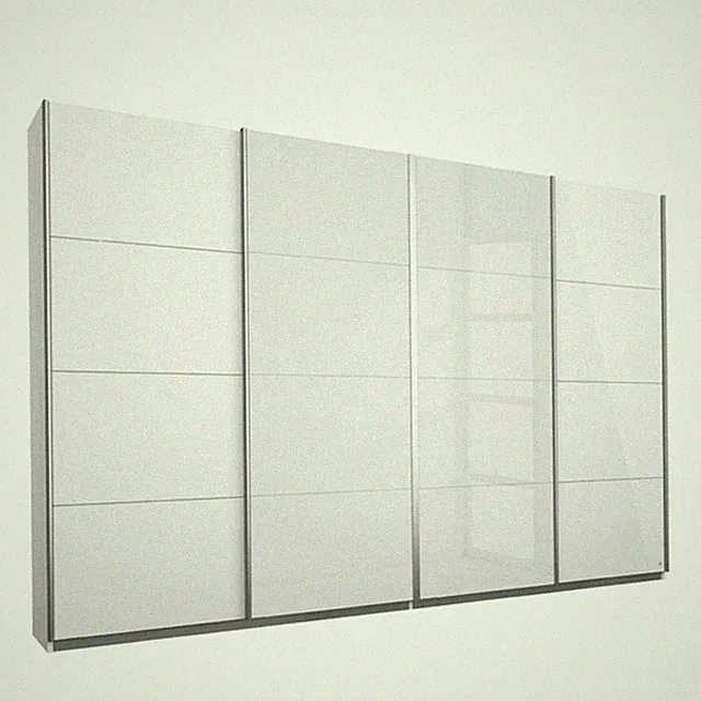 Schwebetürenschrank - weiß Hochglanz - Glasfront - 271x211 cm Kleiderschrank