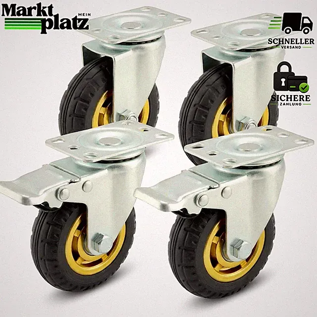 Schwerlastrollen 100mm 70kg 4 Stück Stoßdämpfend für Möbeltransport Industrie