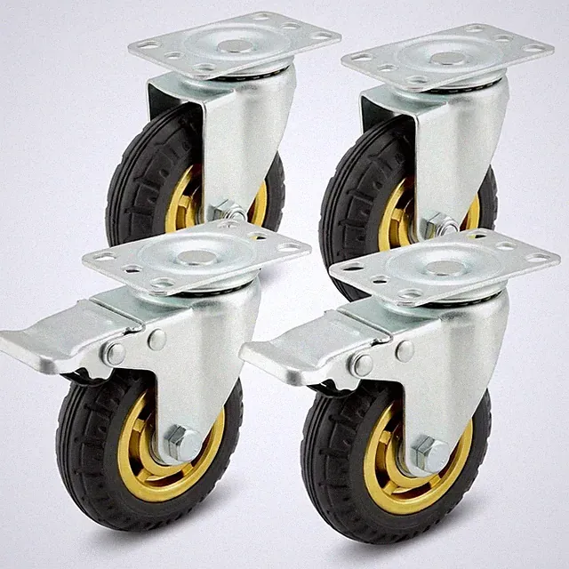 Schwerlastrollen 100mm 70kg Stoßdämpfend Lenkrollen für Möbeltransport 4 Stück