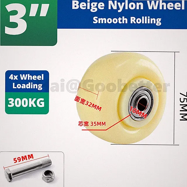 Schwerlastrollen Transportrollen Möbelrollen Loses Rad Nylon / PU / Gummi
