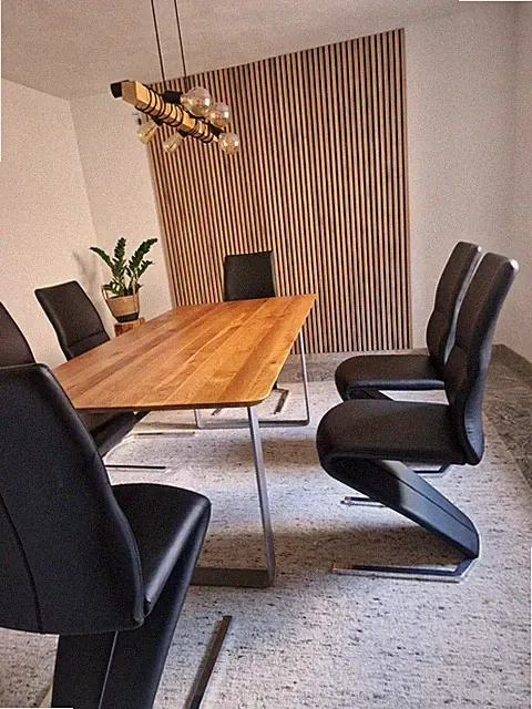 Schwingstülhle 6, Esszimmer, Kunstleder, schwarz