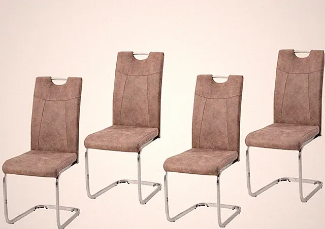 Schwingstuhl KellyC Braun 1/2/4er Set Freischwinger Esszimmerstuhl HTI-Living