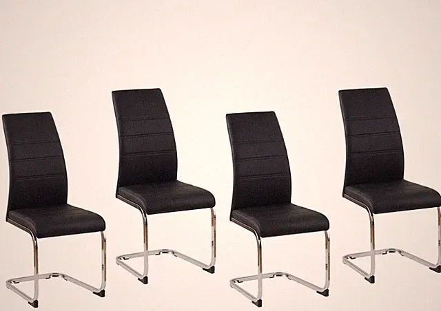 Schwingstuhl SallyC PU Schwarz 1/2/4er Set Esszimmerstuhl Kunstleder HTI-Living