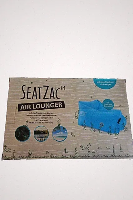 SeatZac Air Lounger, Selbstaufblasbarer Sitzsack, Integrierter Powerbank