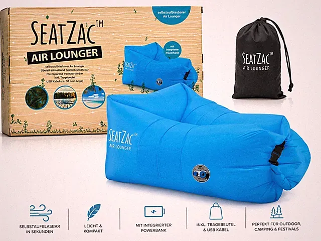 SeatZac Air Lounger | Selbstaufblasbares Luftsofa | Mit Powerbank | Outdoor