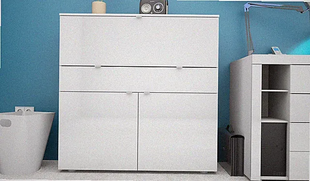 Sekretär Dolly Kommode Büroschrank Homeoffice Schreibtisch Weiß Breite 110 cm