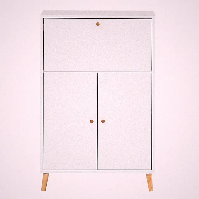 Sekretär - weiß - 65 cm - Klappe mit gedämpftem Liftbeschlag Sideboard Anrichte