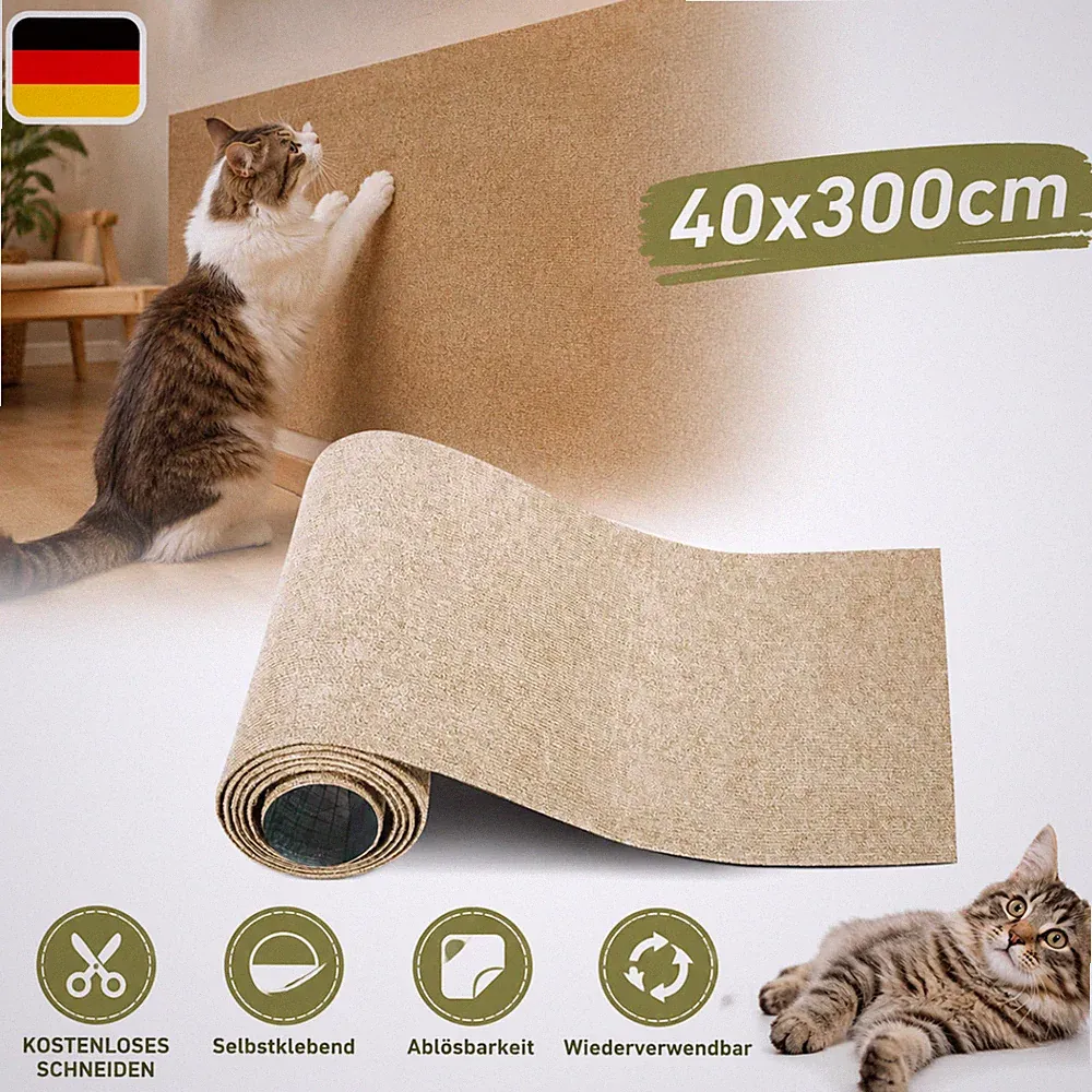 Selbstklebend Kratzteppich Wand Kratzmatte 40 x 300 cm Sofa Möbelschutz DE