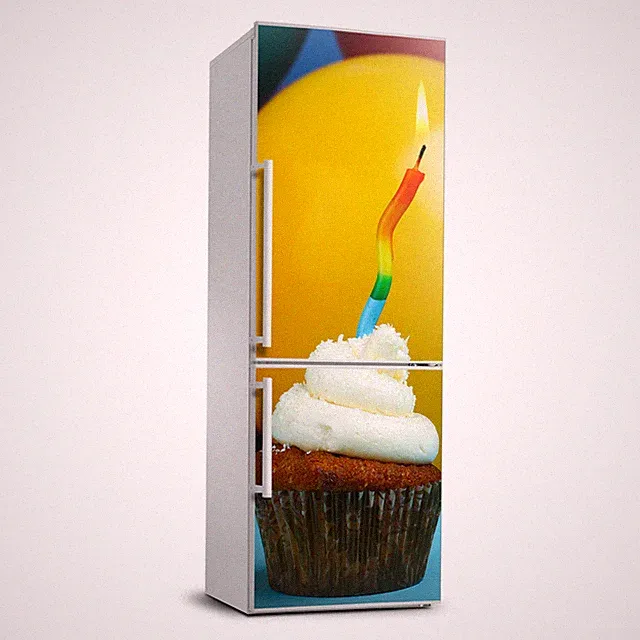 Selbstklebend Kühlschrank Tür Aufkleber Lebensmittel Geburtstag Muffin