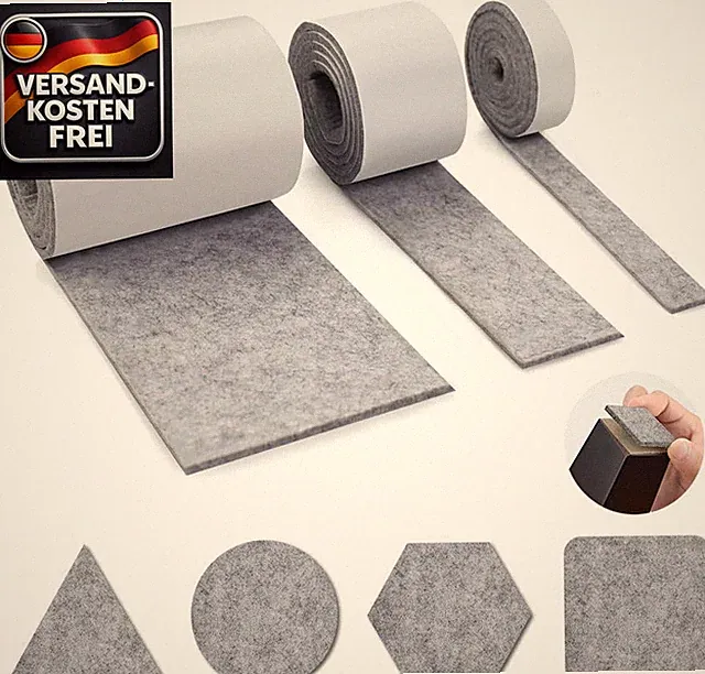 Selbstklebende Filzgleiter 3 Größen für Möbel Bodenschutz Rutschfest gray