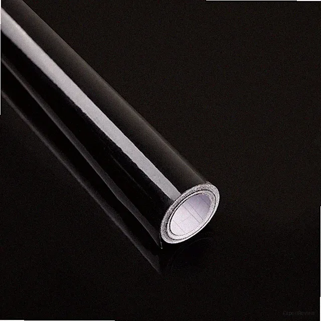 Selbstklebende Klebefolie schwarz Hochglanz 30x300cm PVC Vinyl Wanddeko Möbel...