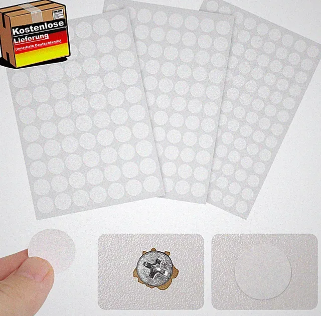 Selbstklebende Möbelabdeckkappen Set 275 Stück weiß für Schreibtische & Möbel