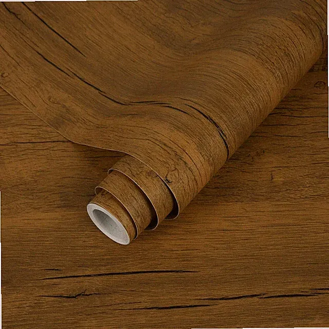 Selbstklebende Möbelfolie Holzoptik 30x200cm Dunkelbraun Eichen PVC