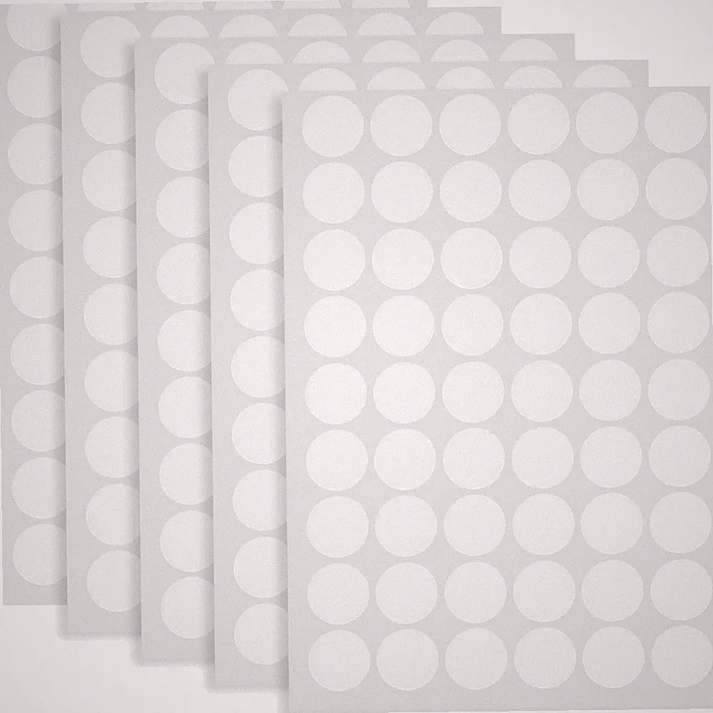 Selbstklebende Schraubenabdeckung Möbelkappen Aufkleber Weiß 21mm 5er Set