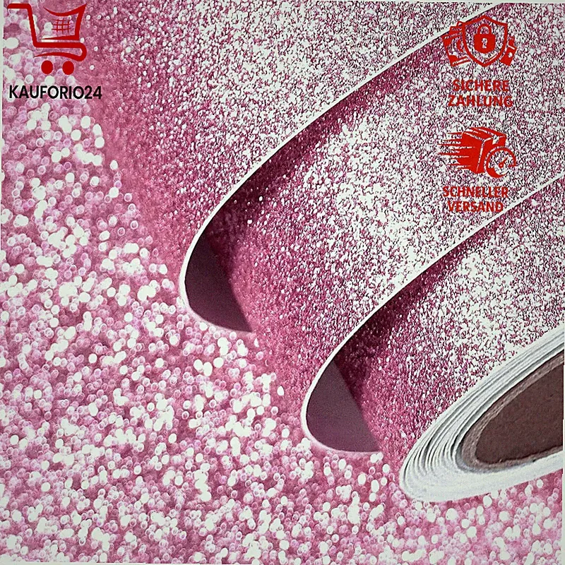 Selbstklebende Tapete Glitzer Rosa 40cm x 6m für Kinderzimmer Deko Möbel Basteln