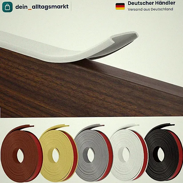 Selbstklebende Weichsockelleiste U-Form TPE 18mm x 5m für Küche Badezimmer Möbel