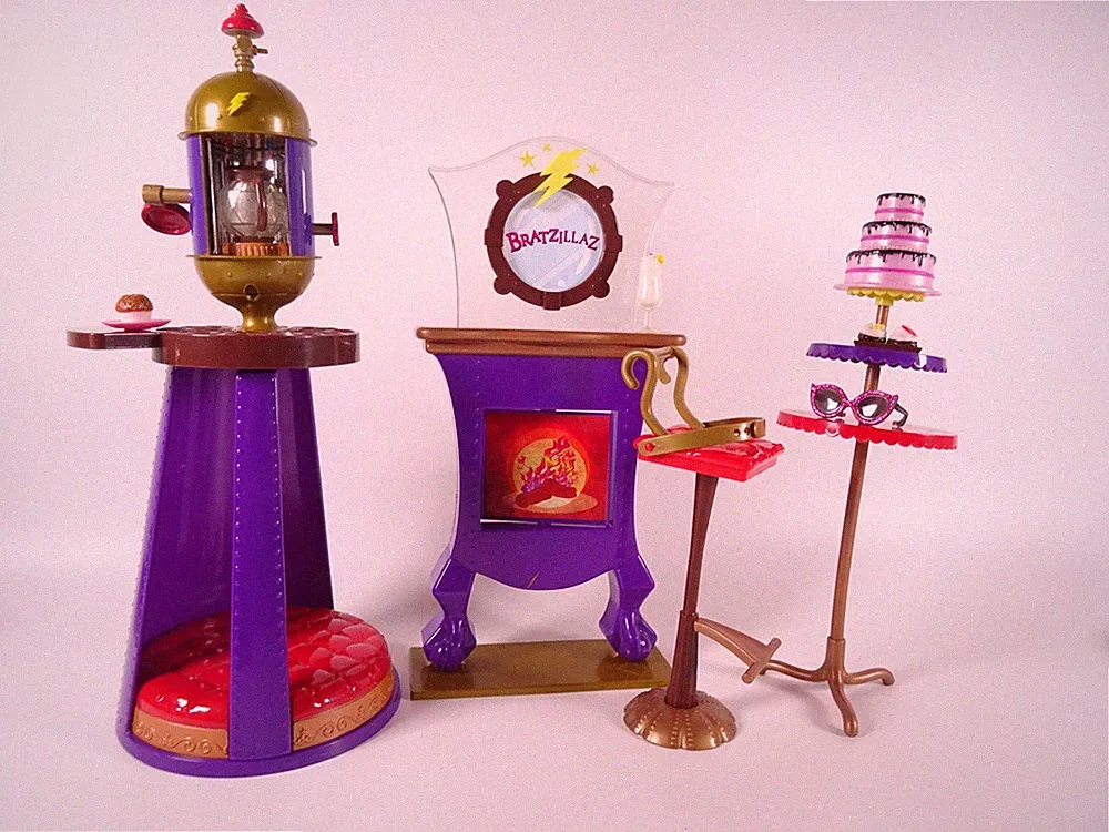 Seltene Bratz Möbel Bratzillas Glam Cafe Zap Playset MGA wie abgebildet (13202)