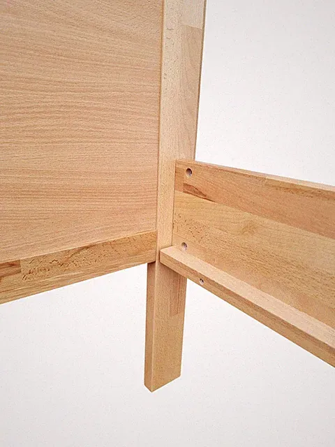 Seniorenbett Buche natur extra hoch 100x200 Massivholz-Bett Zubehör wählbar
