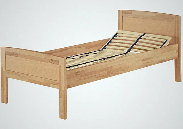 Seniorenbett Einzelbett 100x200 Massivholzbett Buche Holzbett Zubehör wählbar