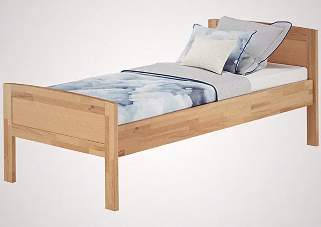 Seniorenbett Einzelbett Buchebett natur 90x200 Futonbett Zubehör wählbar