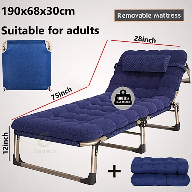Sensch® Campingbett klappbar 190x68cm Camping Liege 200kg Sonnenliege Gäste Bett