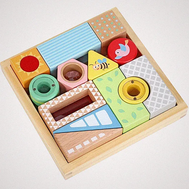 Sensorikblock-Set 12-teilig mehrfarbig Weichschaum pädagogisches Spielzeug für Kleinkinder Spaß