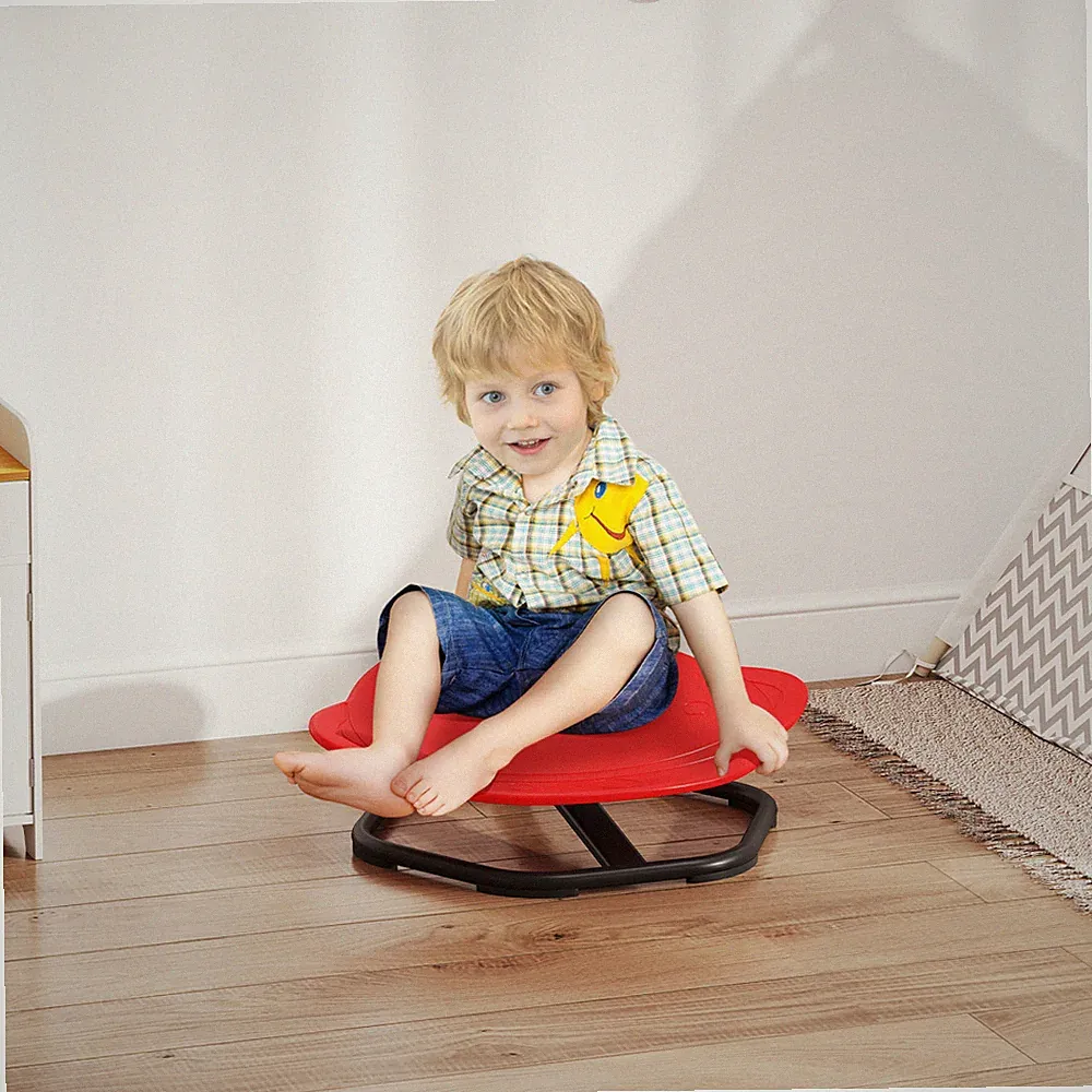 Sensory Spinning Stuhl rot & schwarz PP Stahl 23 H x 54 L x 50 B cm Kinder 3-6 Jahre Alter 3+