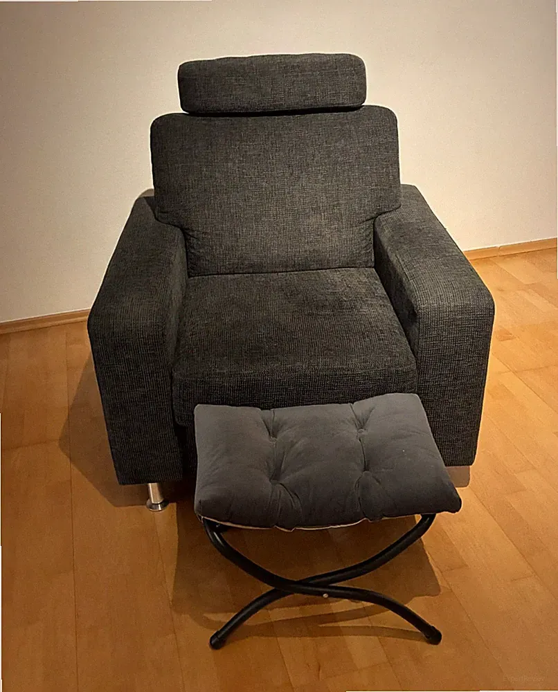 Sessel grau 88x98x89,5 Möbel Höffner & GRATIS Fußhocker