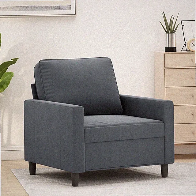 Sessel Sofa Relaxsessel Fernsehsessel Loungesessel Hellgrau Samt vidaXL