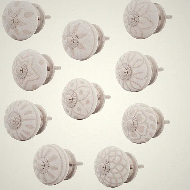 Set 10 Stk Möbelknopf Knöpfe Möbelgriffe Knopf Schrank 40mm weiß Türgriff ALBA
