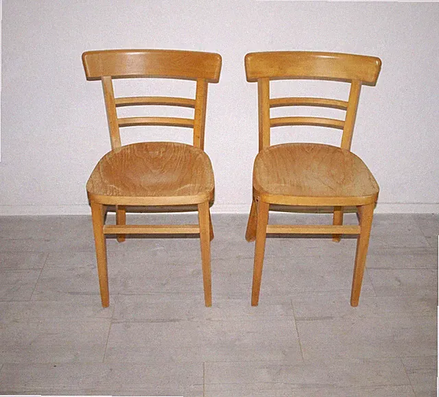 SET 2 FRANKFURTER STÜHLE STUHL VINTAGE BAUHAUS HOLZSTUHL ART DECO KÜCHENSTUHL #2