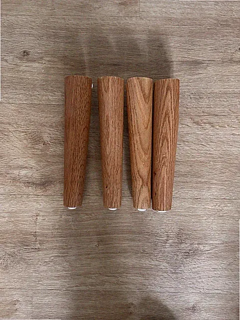 Set 4x Holzfüße Eiche Rund Tischbeine Holz Möbelbeine Für Regal Oder Schrank