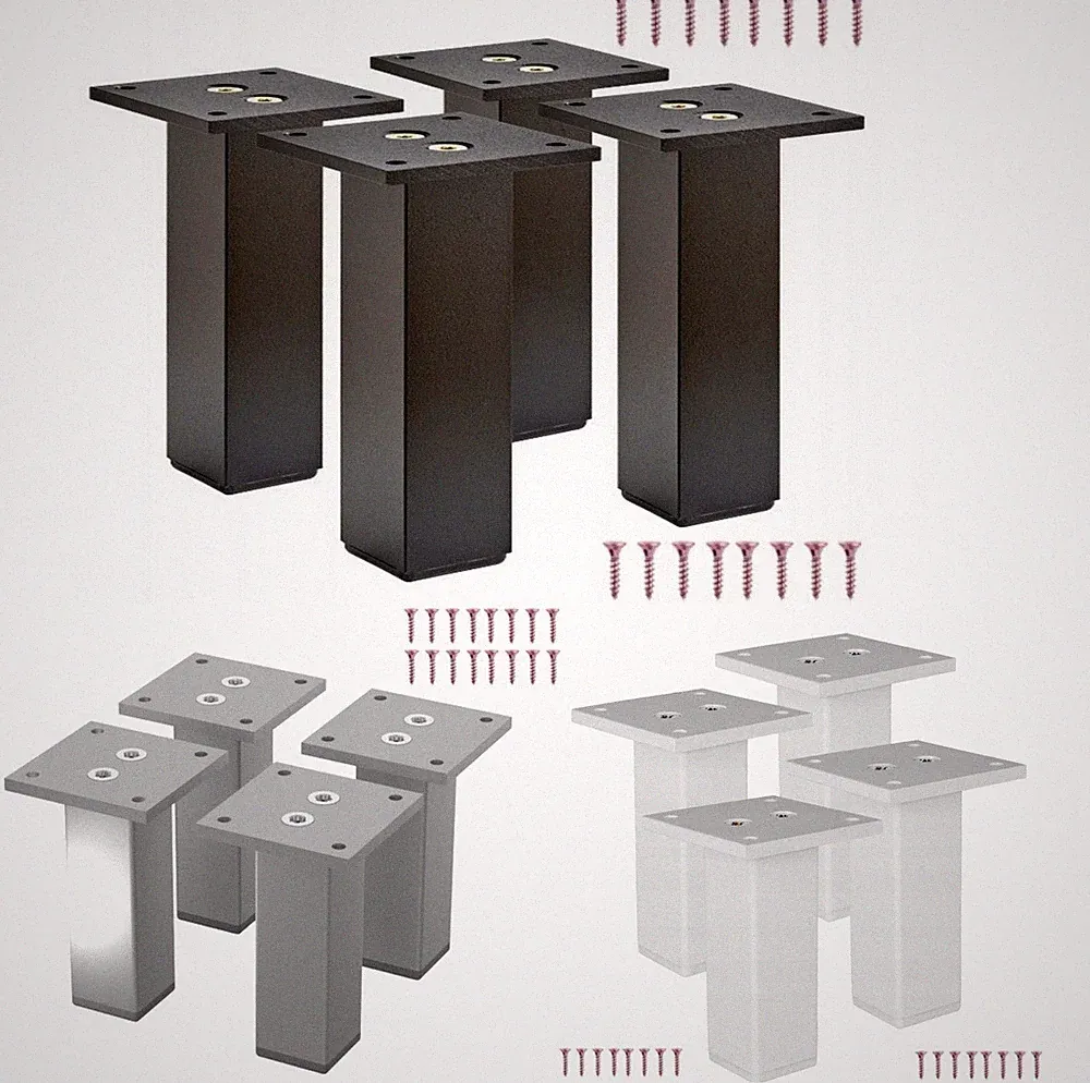 Set 4x stabile Möbelfüße Möbelbeine für Kommodenfuß Vitrine Schrankfüße 30x30