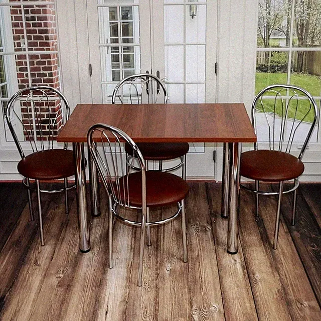 Set Esstisch Küchentisch mit Stühlen 100x60 120x70 Essgruppe Tischgruppe 9Farben
