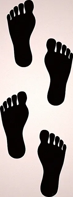 Set Füße Fuß Fußspuren Fußabdrücke Aufkleber Autoaufkleber Wandtattoo Sticker