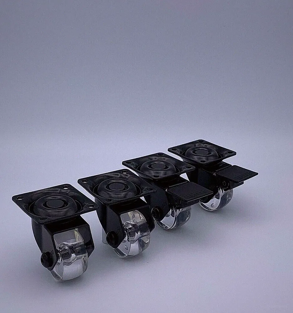 SET Transportrollen 35 50 mm Möbelrollen transparent Lenk Design ROBBY Möbel
