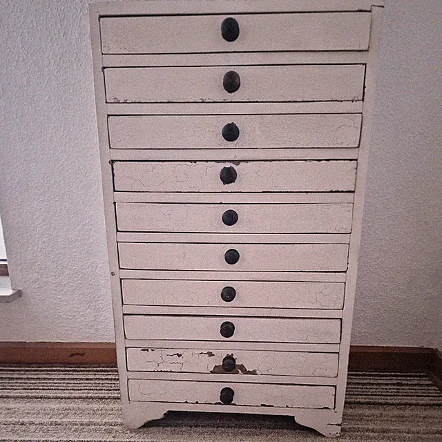 Shabby Chic Schränkchen Organizer Schubladen Sekretär Kommode Beistelltisch