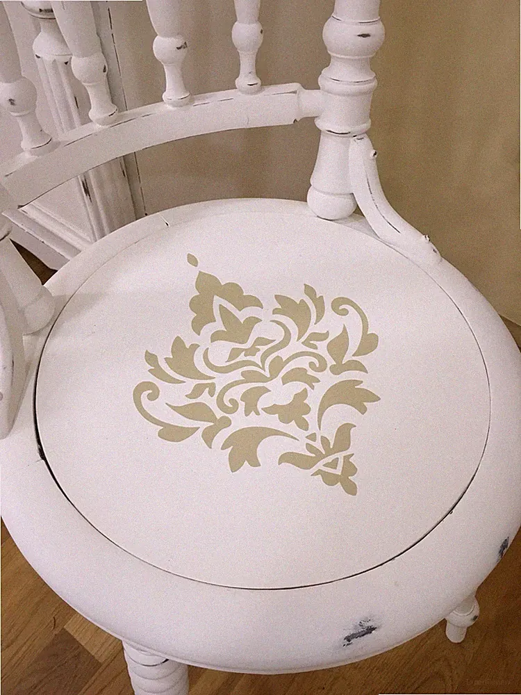 Shabby Chic Wasserf. Möbeltattoo Aufkleber Stuhl Ornament Vintage Impressionen
